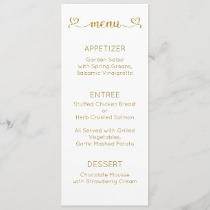 Cartão de Menu, Menu Casamento, Menu Janto