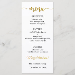 Cartão de Menu, Menu de Natal, Jantar, Almoço