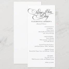 Cartão de menu | Menu Janto de ensaio de casamento