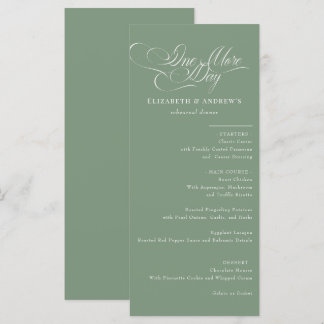 Cartão de menu | Menu Janto de ensaio de casamento