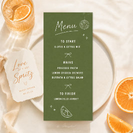 Cartão de Menu Minimalista Desenhado à Mão