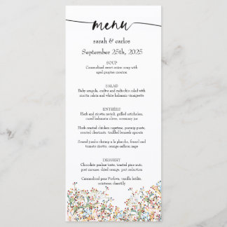 Cartão de Menu Minimalista Elegante