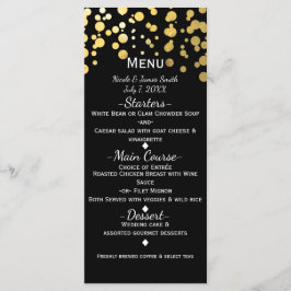 Cartão de Menu Moderno Glamour Pontos de Confete P