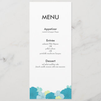 Cartão de Menu Moderno // Tropics Lush // Azul