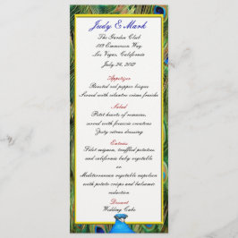 Cartão de Menu Pavock Wedding
