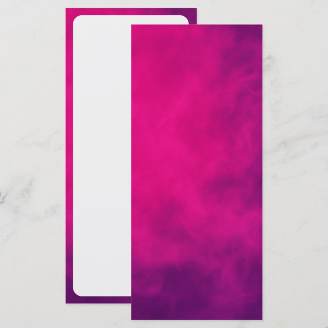 Cartão de Menu Plano com Fumaça Rosa Neon – Person (Frente/Verso)