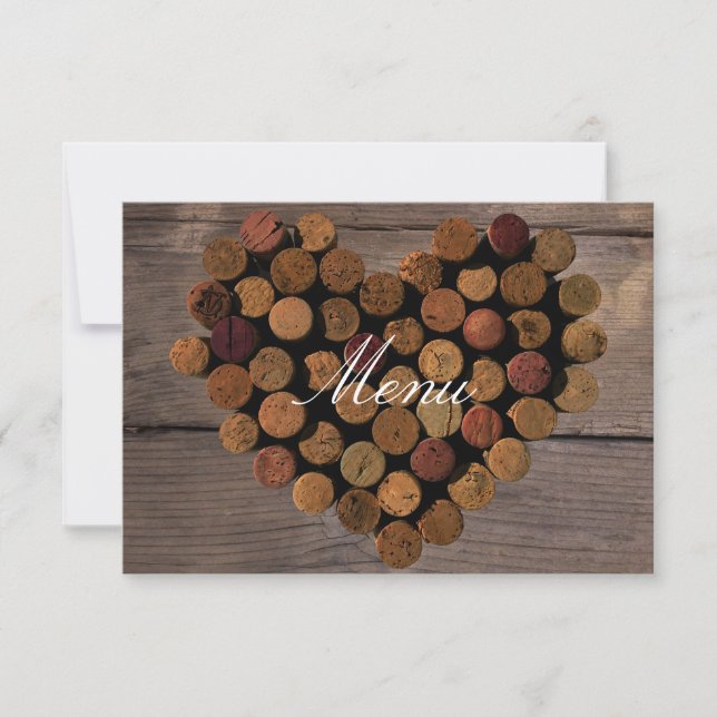 Cartão de Menu Rolha de Vinho #2 (Frente)