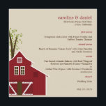 Cartão de Menu Rustic Barn Wedding<br><div class="desc">Esta coleção única,  moderna e romântica de casamento Rustic Barn de Berry Berry Sweet vai ajudá-lo a tirar o fabuloso casamento do celeiro que você sempre sonhou. Design © berryberrysweet.com</div>