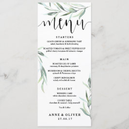 Cartão de Menu Rustic Eucalyptus Wedding