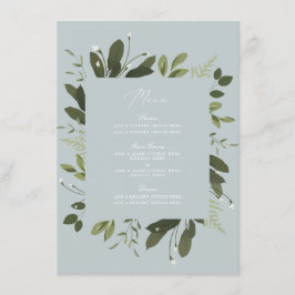 Cartão de Menu Selvagem e Verde