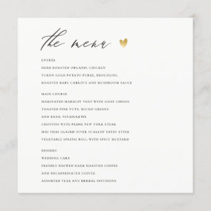 Cartão de menu SIMPLES ELEGANTE DOURADO KRAFT TYPO