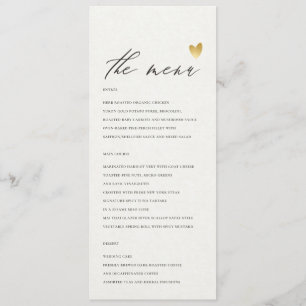 Cartão de menu SIMPLES ELEGANTE DOURADO KRAFT TYPO