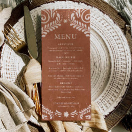 Cartão de Menu Terracota Rústica México