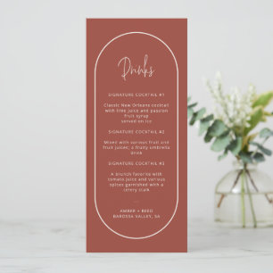 Cartão de Menu Terracotta Double Arch Drinks