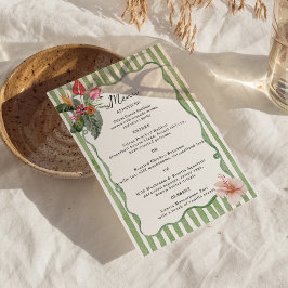 Cartão de Menu Tropical Moderno Orgânico