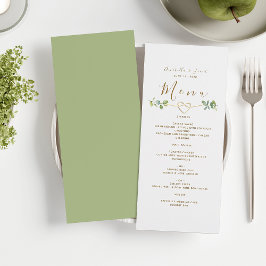 Cartão de Menu Verde Neutro Elegante