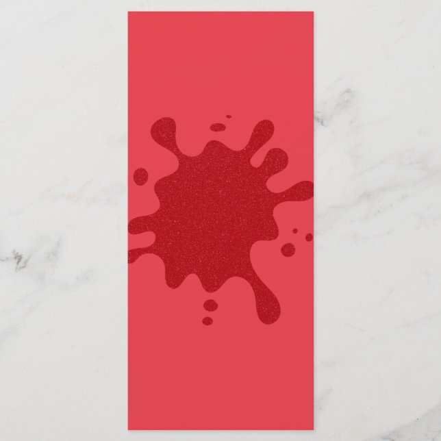 Cartão de Menu Vermelho Personalizado Tomate Splat (Frente)