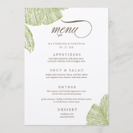Cartão de Menu Vintage Palm Tree Destination Weddi