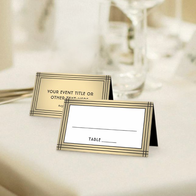 Cartão De Mesa 25 Pack Classic Black & Gold Bordered Escort Cards (Criador carregado)