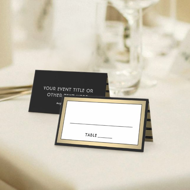 Cartão De Mesa 25 Pack Elegant Modern Black & Gold Escort Cards (Criador carregado)