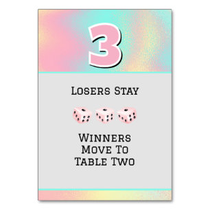 Cartão de Mesa #3 do Bunco Rosa