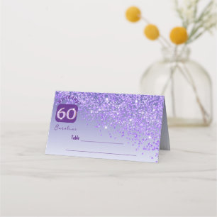 Cartão De Mesa 60ª Placa de Colocação com Largura Roxa Festa de a