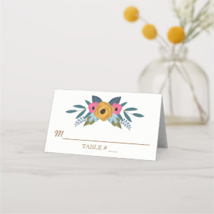 Cartão De Mesa A Coleção de Casamentos Brancos Floral Wreath