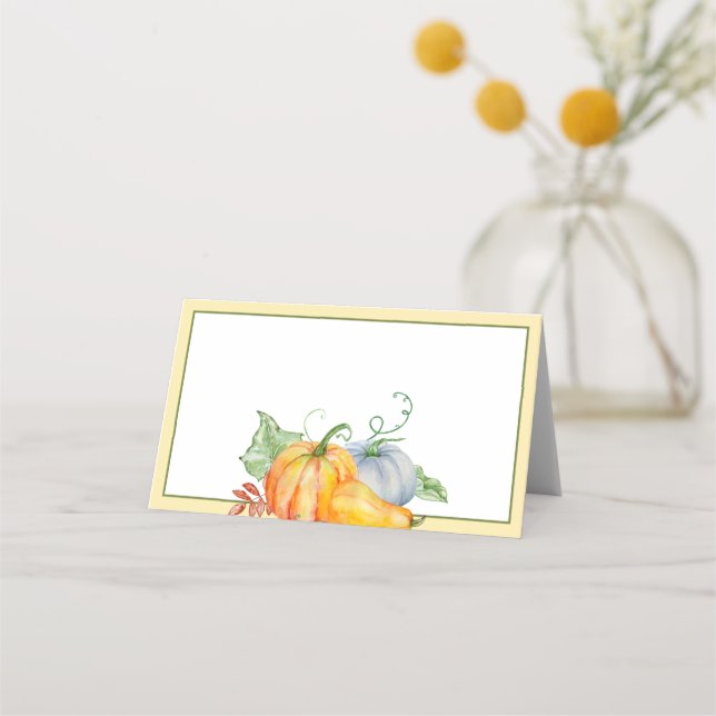 Cartão De Mesa Abóboras aquarela (Frente)