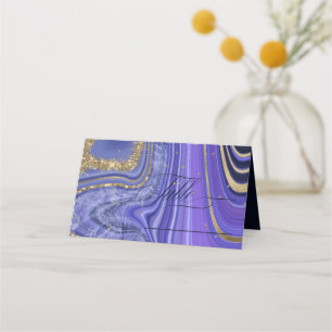 Cartão De Mesa Abstrato Agate Wedding Mesa Midnight ID827