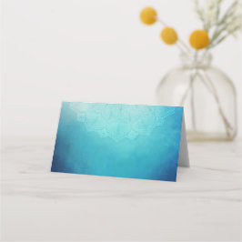 Cartão De Mesa Abstrato de Mandala Azul bonito
