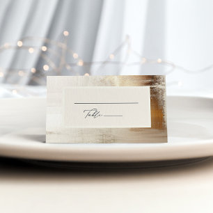 Cartão De Mesa Abstrato ouro Casamento Elegante