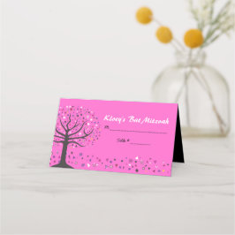 Cartão De Mesa ABSTRATO TREE OF LIFE Bat Mitzvah Seating Escort