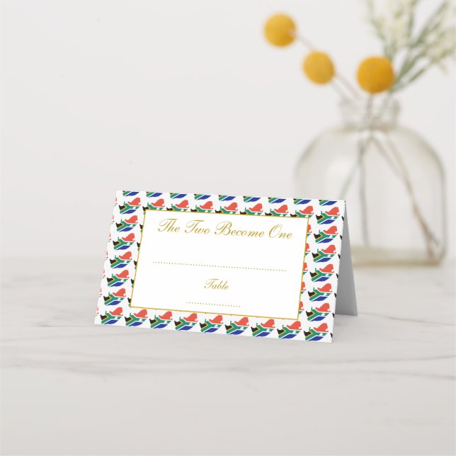 Cartão De Mesa ÁFRICA DO SUL Celebração de Casamento Cristã (Frente)