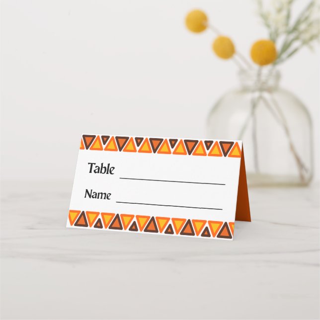 Cartão De Mesa African Ethnic Seamless Texture Pattern Wedding (Frente)