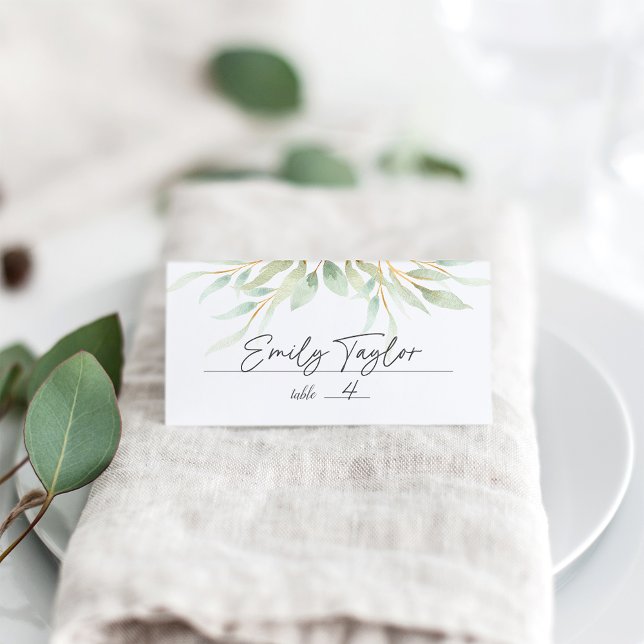 Cartão De Mesa Airy Botanical Wedding (Criador carregado)
