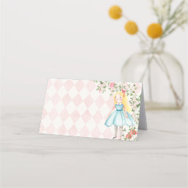 Cartão De Mesa Alice Adventures em Woderland Birthday Tea Party