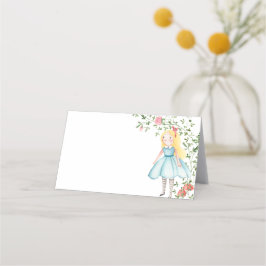 Cartão De Mesa Alice Adventures em Woderland Birthday Tea Party