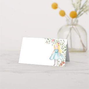 Cartão De Mesa Alice Adventures em Woderland Birthday Tea Party