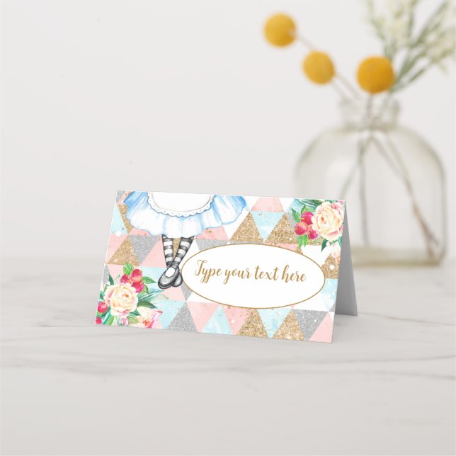 Cartão De Mesa Alice no País das Maravilhas (Frente)