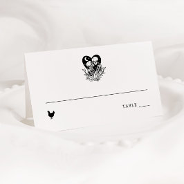 Cartão De Mesa Amantes até Placa de lugar de esqueletos e Rosas d