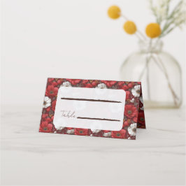 Cartão De Mesa Anêmonas Elegantes Flor Flor de Outono Casamento