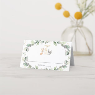 Cartão De Mesa Animais da Floresta - Aniversário do Chá de fralda