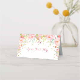 Cartão De Mesa Aniversário do Chá de fraldas de Elefante Floral D