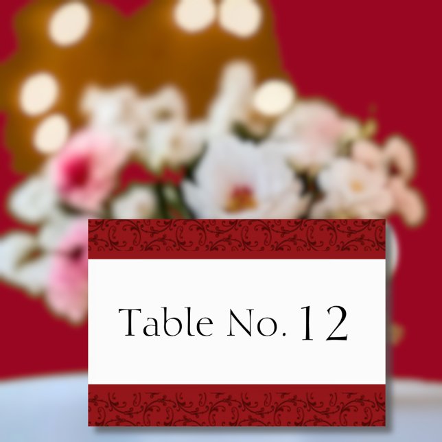 Cartão de Mesa Antiquado Red Florentine (Criador carregado)