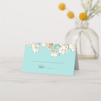 Cartão De Mesa Aquarela Magnolia Chá de panela
