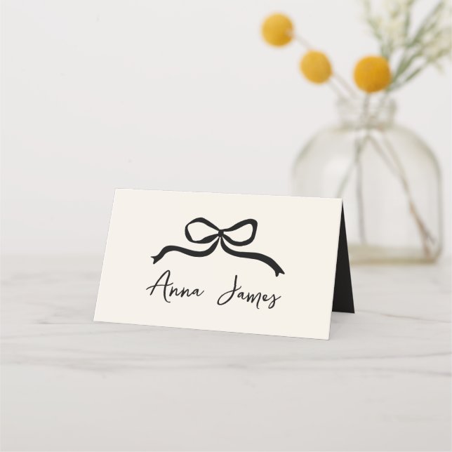 Cartão De Mesa Arco branco e branco preto desenhado à mão (Frente)