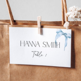 Cartão De Mesa Arco e Meia Branca Noivado Amarrando o Nó