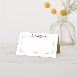 Cartão De Mesa Arco preto Elegante de borda Dourada