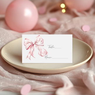 Cartão De Mesa Arco Rosa Elegante Pearls Chá de fraldas Girl
