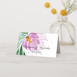 Cartão De Mesa Arte Aquarela Violeta Romântica Country